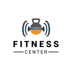 Obraz premium gym fitness with barbell logo icon vector template.