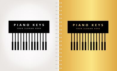 Piano keys logo vector. Musical instrument design.