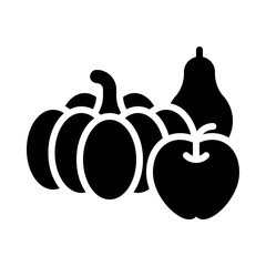 Pumpkin apple and rose apple icon, Thanksgiving related vector