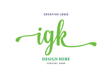 IGK lettering logo is simple, easy to understand and authoritative