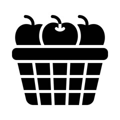 Apple basket icon, Thanksgiving related vector