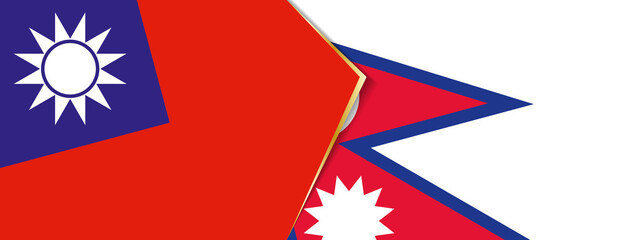 Obraz na płótnie Canvas Taiwan and Nepal flags, two vector flags.