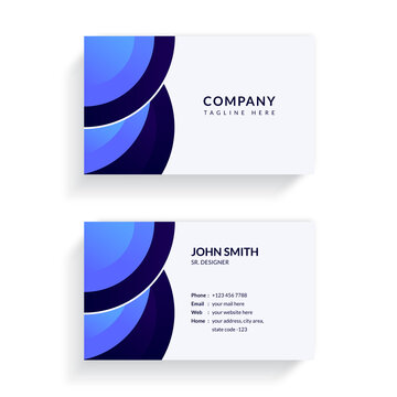 Blue gradient corporate minimal business card template