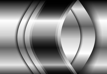 Metallic background 3D, silver with interesting wave pattern, vector illustration.
