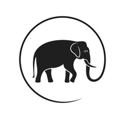 Elephant logo. Isolated elephant on white background