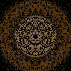 Brown decorative mandala with intricate details