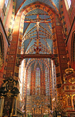 Fototapeta premium St. Mary's Basilica, Krakow, Interrior