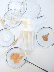 Serum for skin care, eco-friendly production of skin care cosmetics.