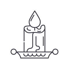 Candle concept icon, linear isolated illustration, thin line vector, web design sign, outline concept symbol with editable stroke on white background.