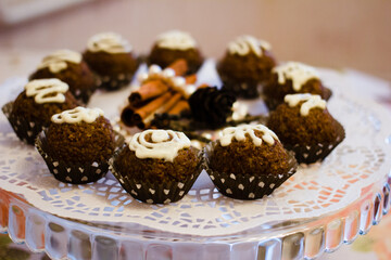 tasty round mini cakes. delicious for holidays