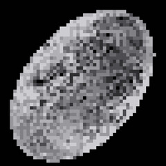 Haumea planet in space pixel art. 3d rendering.