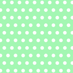 White dot pattern on Mint green background. Simple Pastel and modern style textile design