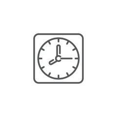 Clock icon, color, line, outline vector sign, linear style pictogram isolated on white. Symbol, logo illustration. Editable stroke. Pixel perfect