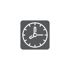 Clock icon, color, line, outline vector sign, linear style pictogram isolated on white. Symbol, logo illustration. Editable stroke. Pixel perfect