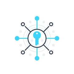 Encryption and network security, vector icon