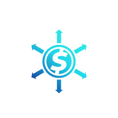 Financial diversification, diversified capital icon