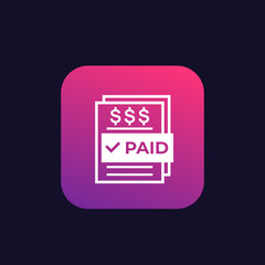 paid bills, payments icon