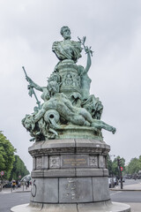 The monument to Francis Garnier in Paris, France. Monument is an ensemble carved in 1898, dedicated...