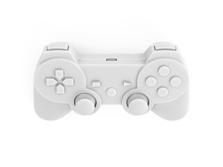 3d rendering white video game controller on white background