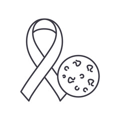 Cancer icon, linear isolated illustration, thin line vector, web design sign, outline concept symbol with editable stroke on white background.