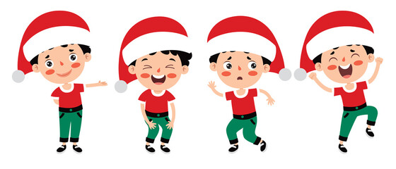 Christmas Greeting With Cartoon Characters