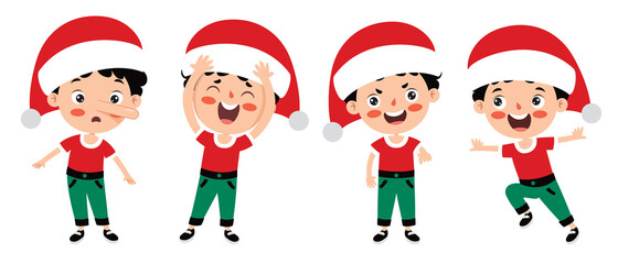 Christmas Greeting With Cartoon Characters