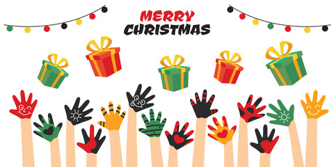 Christmas Greeting With Cartoon Characters