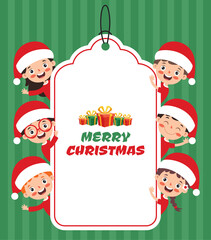 Christmas Greeting With Cartoon Characters