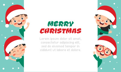 Christmas Greeting With Cartoon Characters