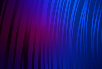 Dark Pink, Blue vector background with curved lines.