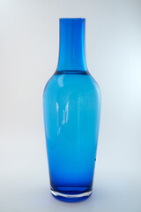 Blue bottle isolated on the white background