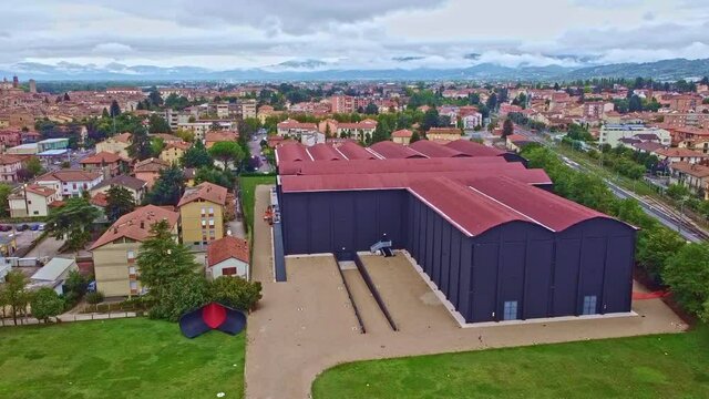 Aerial view of the Burri Museum Ex Tobacco Dryers in Citt&agrave; di Castello, Umbria