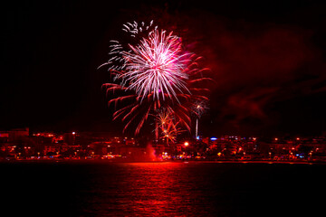 Fireworks Firework of New Year 2021 on Dark Black background