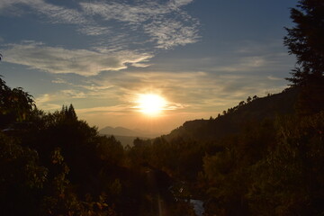 Atardecer en bosque de México