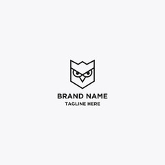 Owl logo abstract and icon concept. Logo available in vector. Linear style.  A