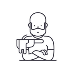 Butcher icon, linear isolated illustration, thin line vector, web design sign, outline concept symbol with editable stroke on white background.