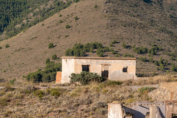 Buildings in an old and abandoned mine in southern Spain