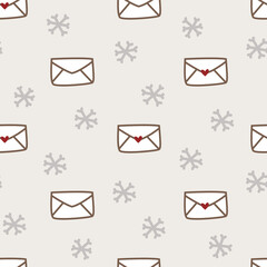 Cute Snow Love Letter Seamless Pattern