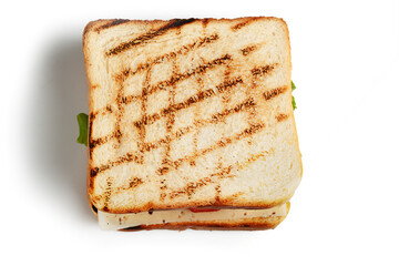 Sandwich with meat, cheese and vegetables