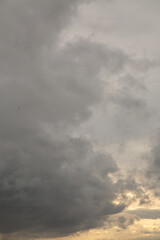Sunset sky with clouds and orange and blue tones