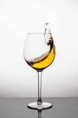 Splash of wine in a glass