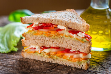 Delicious vegan toast sandwich