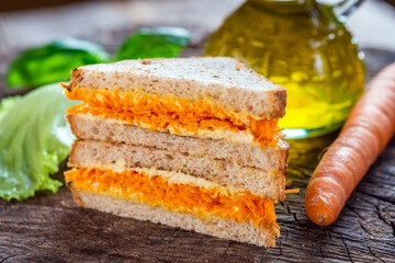 toast with grated carrot and spread