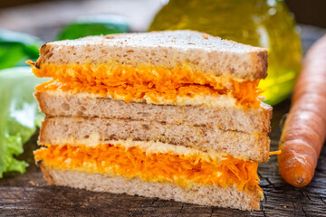 toast with grated carrot and spread