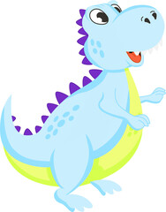 vector illustration of colorful dinosaur in doodle style