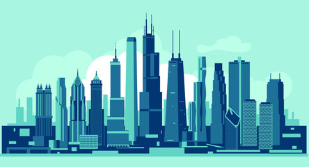 Fototapeta na wymiar Chicago Illinois USA skyline