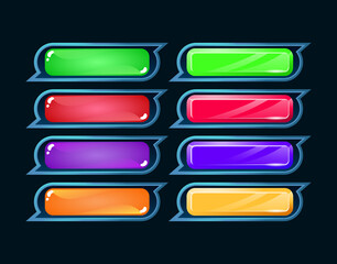 Set of game ui fantasy diamond and jelly colorfull button for gui asset elements vector illustration