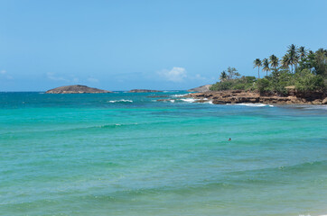 rocky shoreline and islands of puerto rico