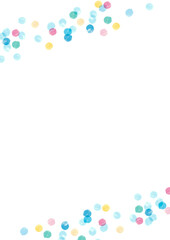 夏っぽいカラフルな水玉模様の手描き背景フレーム