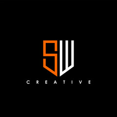 SW Letter Initial Logo Design Template Vector Illustration